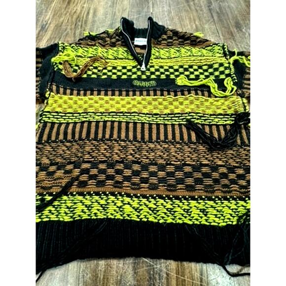 "Ragged Jeans"Sweater, Hanging Strings, Grundge, Hip Hop, Colorful, Beetlejuice - Picture 3 of 9